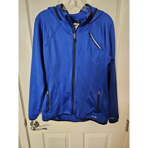 C9 by Champion Women's Full Zip LS Blue Jacket with Hoodie Venture Wear, LG